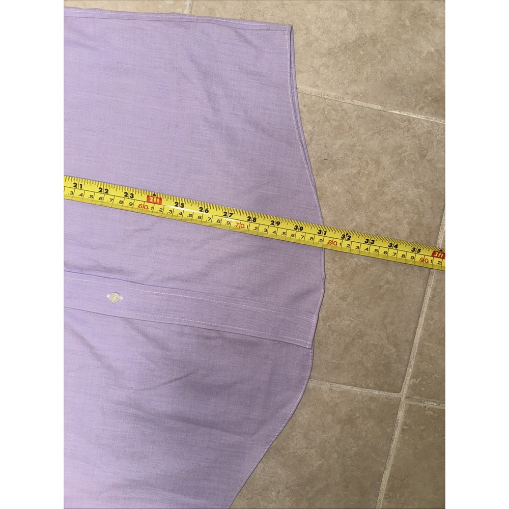 Brooks Brothers Shirt Mens 16" Collar Button Up Long Sleeve Double Cuff Purple - Picture 7 of 10
